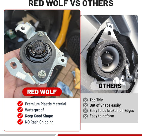 RED WOLF Tweeter Speaker Adapter Spacer Rings 1.5 Inch Cutout for Select Toyota Tacoma 4Runner 2005-2023, Subaru WRX Forester 2015-2022 Replace Ce...
