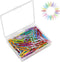 100pcs Paper Clips with Plastic Box of Paper Clips for Office Stationery 33mm Multicoloured II...