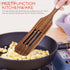 ABOOFAN Slotted Spurtle Set, Wooden Kitchen Utensils Set 31cm Wooden Spoons Utensils for Cooking Stirring Salad Mixing Serving Spurtles Kitchen To...