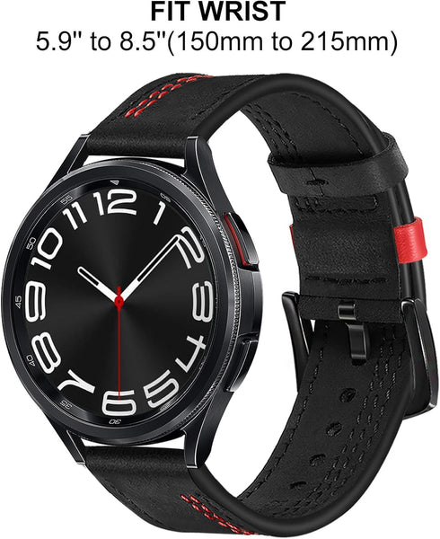 TRUMiRR Band for Galaxy Watch 6 Classic/Watch 5 Pro 45mm / Watch 7 FE 6 5 4 40mm 44mm / Watch4 Classic, 20mm Double Color Genuine Leather Watchban...