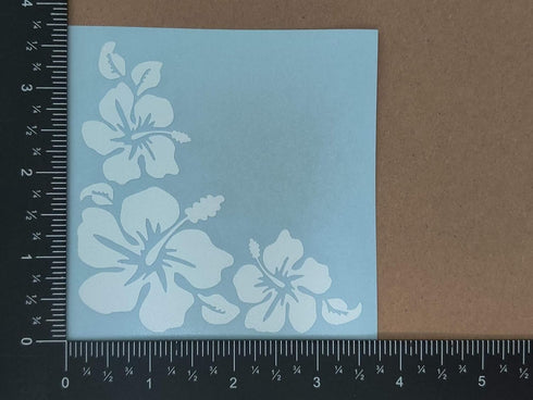 Hibiscus Decal 4 Pack, Hawaiian Hibiscus Flower Decals (Hibiscus White, Small ~3.5")...