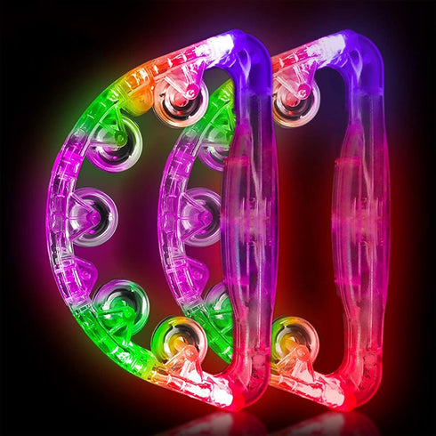 Aywewii LED Tambourine, Light Up Toys Handheld Musical Flashing Tamborine Autism Toys Party Supplies for Birthday Anniversaries Gifts for Kids Adu...