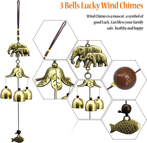 Wind Chimes for Outside, Metal Elephant Windchimes Deep Tone for Patio Decoration & Zen Atmosphere, Garden Decor.Memorial Wind Chimes Great a Gift...