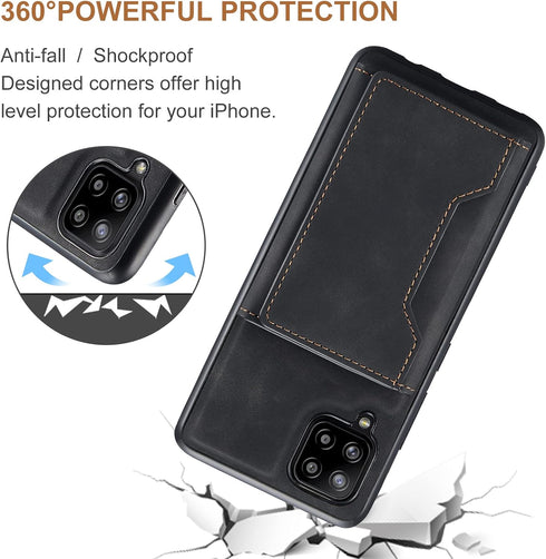 Asuwish Phone Case for Samsung Galaxy A42 5G Wallet Cover with Tempered Glass Screen Protector and Credit Card Holder Stand Leather Cell Accessori...