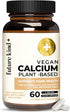 Future Kind Vegan Calcium Supplement (60 Capsules) - Plant-Based Calcium Magnesium Supplement Sourced from Iceland for Teeth and Bone Support - Ca...