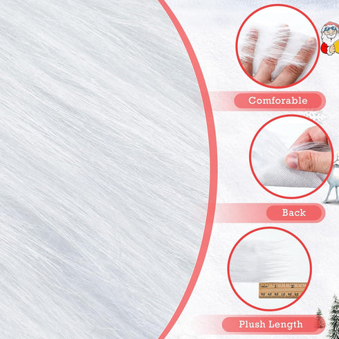Tatuo Christmas Faux Fur Ribbon Trim Faux Fur Fabric Roll Winter Holiday Garland Ornament for Christmas Tree Wreath Bows Clothing Party Supplies(2...