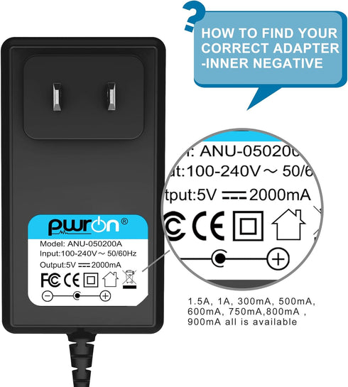 PwrON 5V Replacement Graco Swing Power Cord Compatible with Graco Simple Sway, Graco Glider LX/Elite/Premier/Petite LX; Sweetpeace, DuetSoothe, Du...