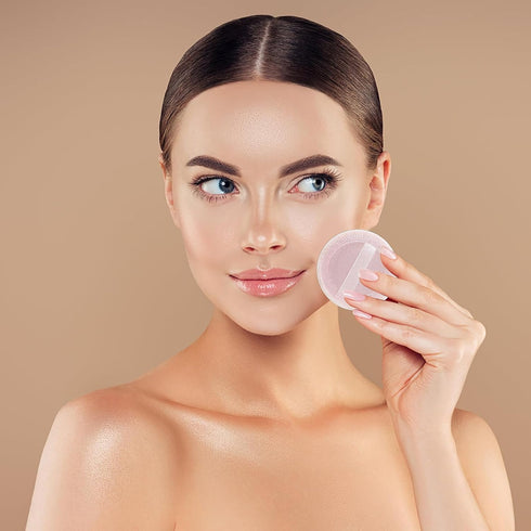 24Pcs Powder Puff Cotton Round Makeup Puff Pads with Strap Face Powder Puffs for Loose and Foundation Cosmetics Sponge Powder Puffs...