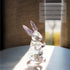 HDCRYSTALGIFTS 3.5inch Crystal Rabbit Bunny Figurine Collectibles Spring Easter Bunny Decorations Glass Art Animal Paperweight Easter Home Decor C...