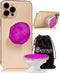 Grips by CRYSTALFY Pink Druzy Quartz Crystal Phone Grip & Phone Stand Authentic Natural Gemstone Swappable Top, Expandable Collapsible Holder for ...
