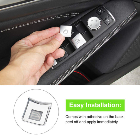 ALAVENTE Car Window Glass Lift Button Trim Cover Sticker for Mercedes Benz A/B/C(W204)/E(W212)/GLA/CLA/GLK/GL/ML/GLE Class (14 Pcs)...