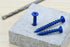 3/16" x 1-3/4" Concrete Screw Anchor, Blue Flat Head Screws for Anchoring to Masonry, Brick, Block, Cement or Stucco (Pack of 60)...