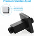 Straight Shower Arm with Flange Ceiling Mount Square Shower Extender for Fixed Shower Head 3 Inch Rainfall Shower Head Arm Extension, Matte Black...