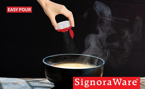 SIGNORAWARE Salt and Pepper Shakers Moisture Proof Set of 4 Small Mini Salt Shaker to go Camping Picnic Outdoors Kitchen Lunch Boxes Travel Spice ...