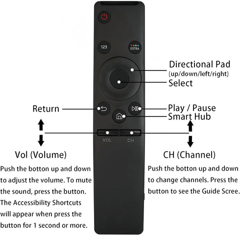 Replacement Remote BN59-01292A BN59-01266A for Samsung 4K Smart Ultra HDTV TV UN75MU630D UN50MU630D UN65MU850D UN43MU630D UN55MU630D UN55MU700D UN...