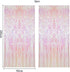 CCINEE 2pcs Metallic Foil Fringe Curtain Transparent Pink Backdrop Decorative Door Window Curtain for Birthday Party Baby Shower Wedding Decoratio...
