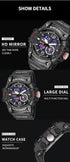 KXAITO Men's Analog Sports Watch Military Watch Outdoor LED Stopwatch Digital Electronic Large Dual Display Waterproof Tactical Army Wrist Watches...