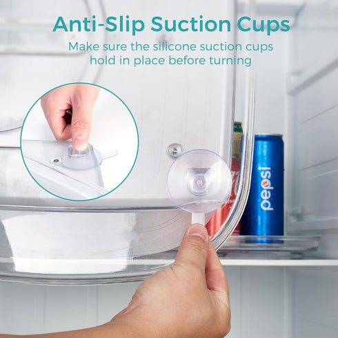Lazy Susan Turntable Organizer for Refrigerator, 15.95'' Clear Rectangular Fridge Organizer Storage, Lazy Susan for Cabinet, Table, Pantry, Kitche...