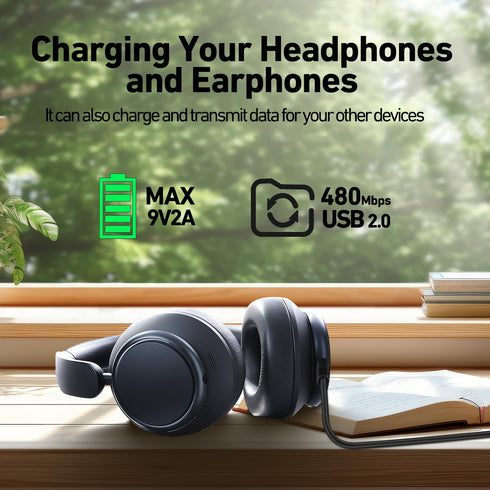 Adhiper USB C Charging Cable for Anker Soundcore Life Q35/Q30/Q20+/Space Q45 Headphones, USB C Charger Cord for Anker Liberty 4/3 Pro, Life P2/P3,...