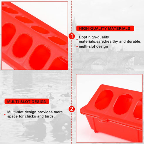 4 Plastic Flip Top Bird Small Poultry Feeder for Pigeon Chicken Feeder Small Poultry Feeder Drinker Duckling Quail Feeder No Mess No Waste Multiho...