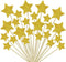 Hvogvok 72 pcs Cupcake Toppers, Twinkle Gold Star DIY Glitter Mini Birthday Cake Snack Decorations(Star)...