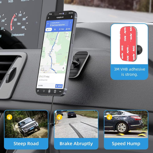 OHLPRO MagSafe Car Mount Charger iPhone Wireless Car Charger, Stick on Dashboard Magnetic Phone Holder Mount for iPhone 15 Pro Plus Max 14 13 12 S...