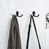 Coat Hooks Hardware, 10Pcs Wall Hooks Heavy Duty Hooks for Hanging Coats No Rust Double Robe Hook Wall Mounted for Key Towel Bags Cup Hat (Black)...