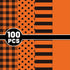 Whaline 100 Sheet Fall Tissue Paper 4 Design Orange Black Plaid Stripe Polka Dots Wrap Tissue Paper Autumn Gift Wrapping Accessory for Fall Celebr...