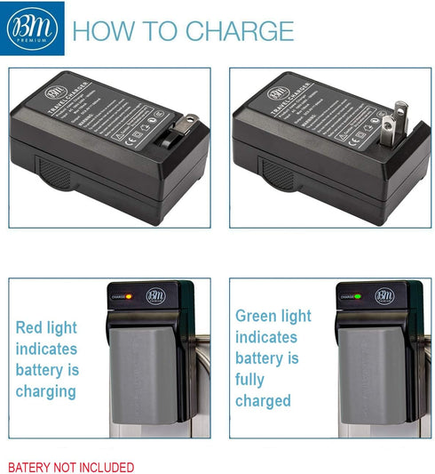 BM Premium LP-E6 Battery Charger for Canon XC10, EOS 60D, EOS 60Da, EOS 70D, EOS 80D, EOS 5D II, EOS 5D III, EOS 5Ds, EOS 6D, EOS 7D, EOS 7D Mark ...