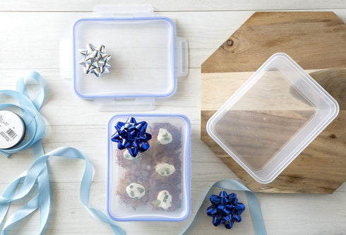 Snapware Total Solution 3-Pack (8.5-Cup) Plastic Food Storage Containers Set, Leakproof & Airtight Locking Lids Rectangular Tupperware, Non-Toxic ...