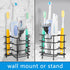 Linkidea Wall Mount Toothbrush Holder for Shower, Stainless Steel Tooth Brush Stand, Countertop 3 Slots Organizer Compatible with Colgate Extra Cl...