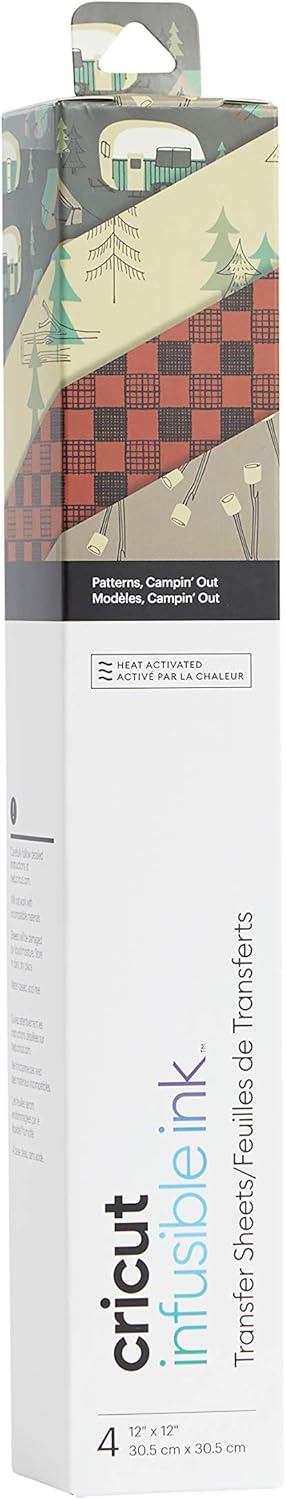 Cricut Infusible Ink Transfer Sheets -4 Sheets 12" x 12" - Campin Out Pattern - For Cricut EasyPress, Maker, Explore Air 2...