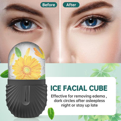 Ice Face Roller, Ice Cube Roller for Face?Facial Beauty Ice Roller Skin Care Tools,De-Puff Eye Bags, Reduce Migraine Pain?Black?...