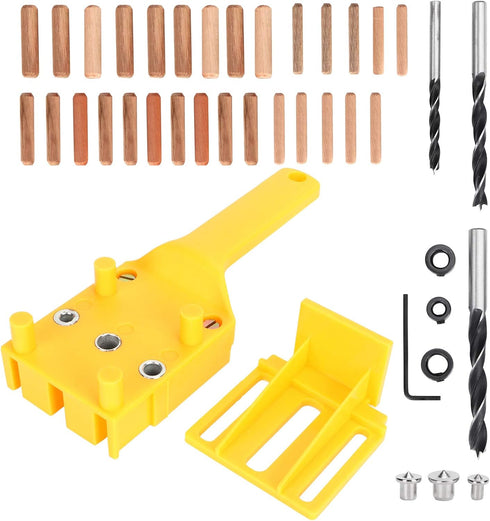 41 PCS Handheld Dowel Jig Set Doweling Jig Guide for Woodworking...