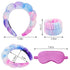 CAVETEE Spa Headband With Sleep Eye Mask Set, Spa Party Decorations Bubble Headband Thick Sponge Headband with Strong Water Absorption for Makeup ...