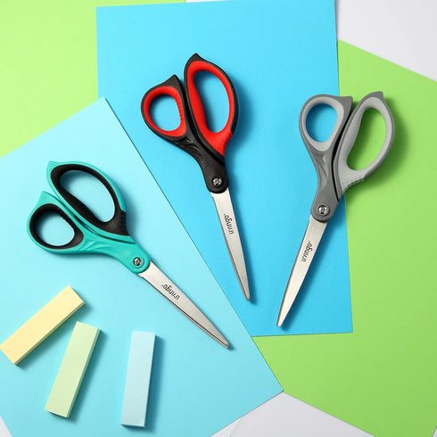 LIVINGO 8.5" Scissors All Purpose, 3 Pack Ultra Sharp Blade Shears, Professional Ergonomic Comfort Grip Scissors for Office School Home Supplies F...