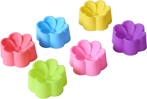 Magik 36 PCS Reusable Non-stick Silicone Mini Baking Muffin Cupcake Chocolate Cups (Assorted Flowers 2)...