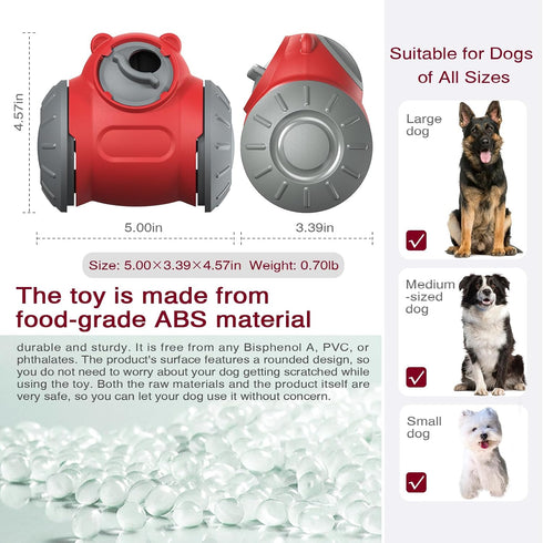 Dog Treat Dispenser Toy - Interactive Dog Toys, Dog Treat Toy Treat Dispensing Dog Toys for Mental Stimulation & Fun Playtime Puzzle Toys for Larg...