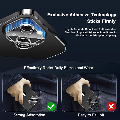 4 Pack Camera Lens Protector for iPhone 15 6.1" / iPhone 15 Plus 6.7", Tempered Glass Camera Cover, HD Clear, Anti-Scratch, Strong Adhesion [Does ...