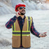 High Visibility Reflective Safety Vest with Zipper and Pockets Khaki,L...
