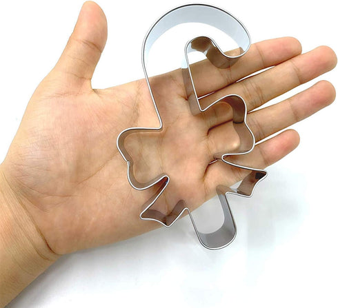 LILIAO Christmas Candy Cane with Bow/Ribbon Cookie Cutter - 2.8 x 4.3 inches - Stainless Steel...