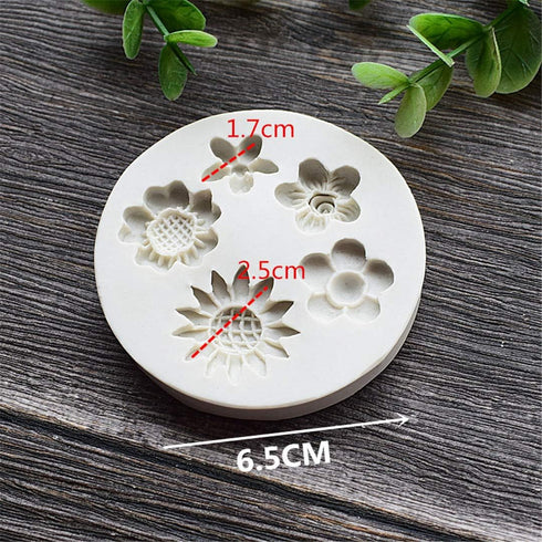 Chrysanthemum Silicone molds Flowers Chocolate Party Cake Decorating Tools DIY Sunflower Baking Fondant Silicone Mold (5 cavity small Chrysanthemu...