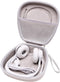 LTGEM Hard Headphone Case for Logitech H390, JLab Go Work, JIAMQISHI, EAGLEND, FEABASK Headset (Inside:6.8"x7"x2.9") - White+Grey......
