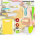 11 Pieces Wooden Kids Kitchen Knife, Kids Knife Set Include Wood Kids Knife, Serrated Edges Plastic Toddler Knife, Crinkle Cutter, Sandwich Cutter...