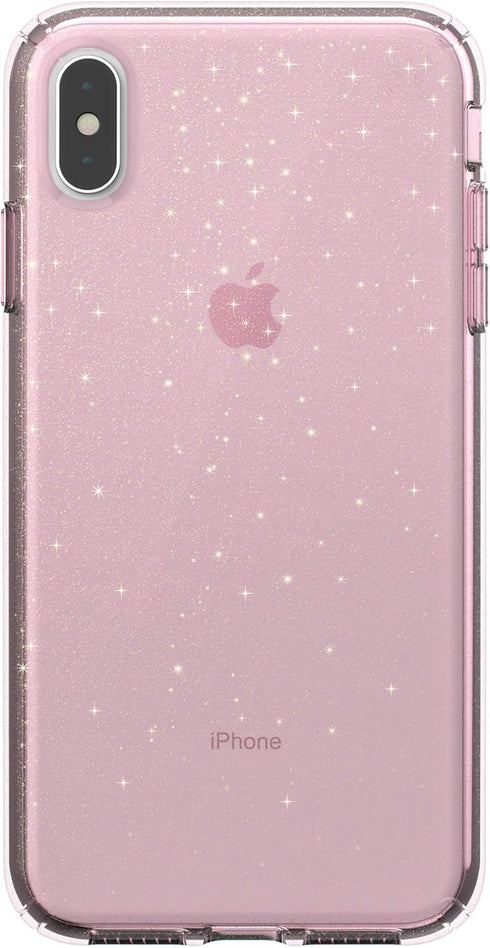 Speck Products Compatible Phone Case for Apple iPhone Xs Max, Presidio Clear + Glitter Case, Bella Pink with Gold Glitter/Bella Pink...