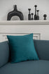 DEZENE Throw Pillow Cases 18x18 Teal: 2 Pack Cozy Soft Velvet Square Decorative Pillow Covers for Farmhouse Home Decor...