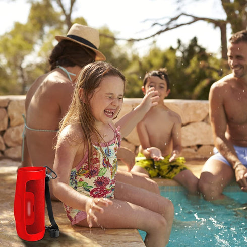 Silicone Case Cover for JBL Charge 4 Portable Waterproof Wireless Bluetooth Speaker, Travel Gel Soft Skin,Waterproof Rubber Carrying Pouch with St...