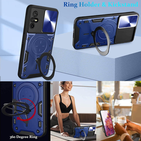 for TCL 40 XE 5G Phone Case,for TCL 40 X 5G Case,Metal Stand Ring Holder for Women Men,Camera Protector,Slim Full Protection Shockproof Basic Case...