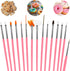 Aster 15Pcs Cake Decorating Brushes, Cake Painting Brushes Kit Food Safe Paint Brushes Fondant Sugar DIY Tools Set Cookie Decorating Supplies Cand...