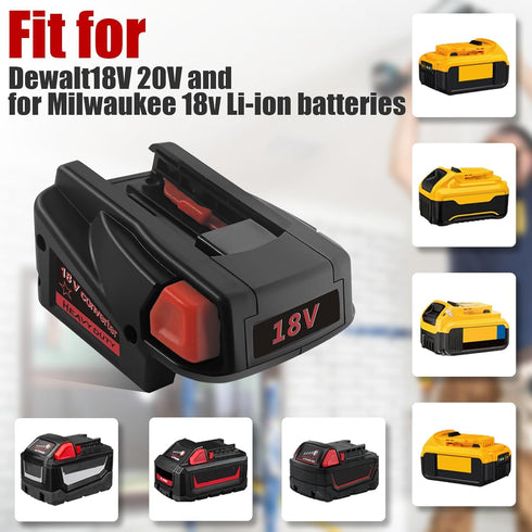 M18 to V18 Adapter for Milwaukee 18V V18 NI-CD Tool,for Dewalt 20V 60V MAX XR and for Milwaukee 18V M18 Lithium Battery Convert to Work for Milwau...